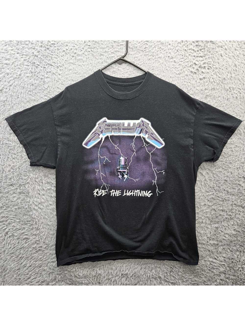 Metallica Ride The Lightning T Shirt 100% Cotton Men XL Metal Band Black
